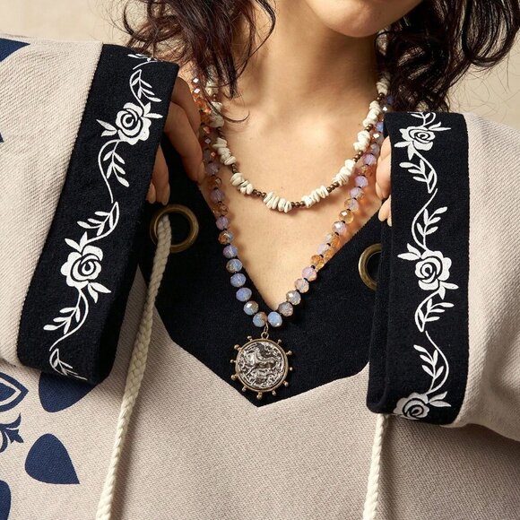 Apricot Boho Women's Casual Loose Printed Blouse For - Picture 4 of 7